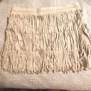 Suede Fringe BCBG Skirt